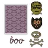 SIZZIX SIZZIX Thinlits vyřezávací kovové šablony 4 ks + embosovaci kapsa - Haloween