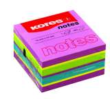 Kores Kores Neonové bločky CUBO Spring 450 lístků 75x75mm, mix barev (purpurová, žlutá, modrá, zelená)