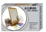Lukas LUKAS akrylov barvy TERZIA zkladn sada 6 x 125 ml + 3 x ttec, 1 x paleta, 1 x pachtle,1 x stoj