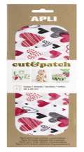 APLI APLI Cut&Patch papír 30 x 50 cm - Srdce červená-černá-bílá 3 ks